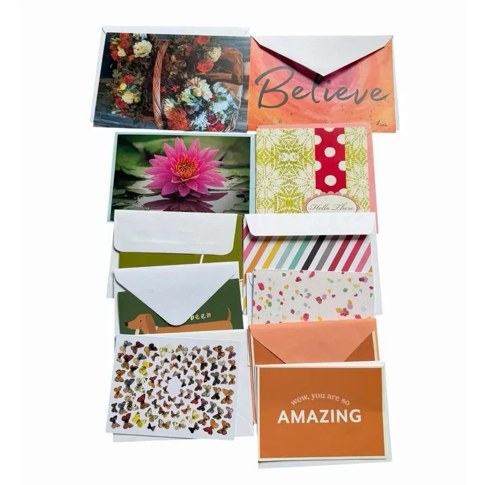 Mixed Note Card Stationery Lot Assorted Envelopes Floral Botanical Books
